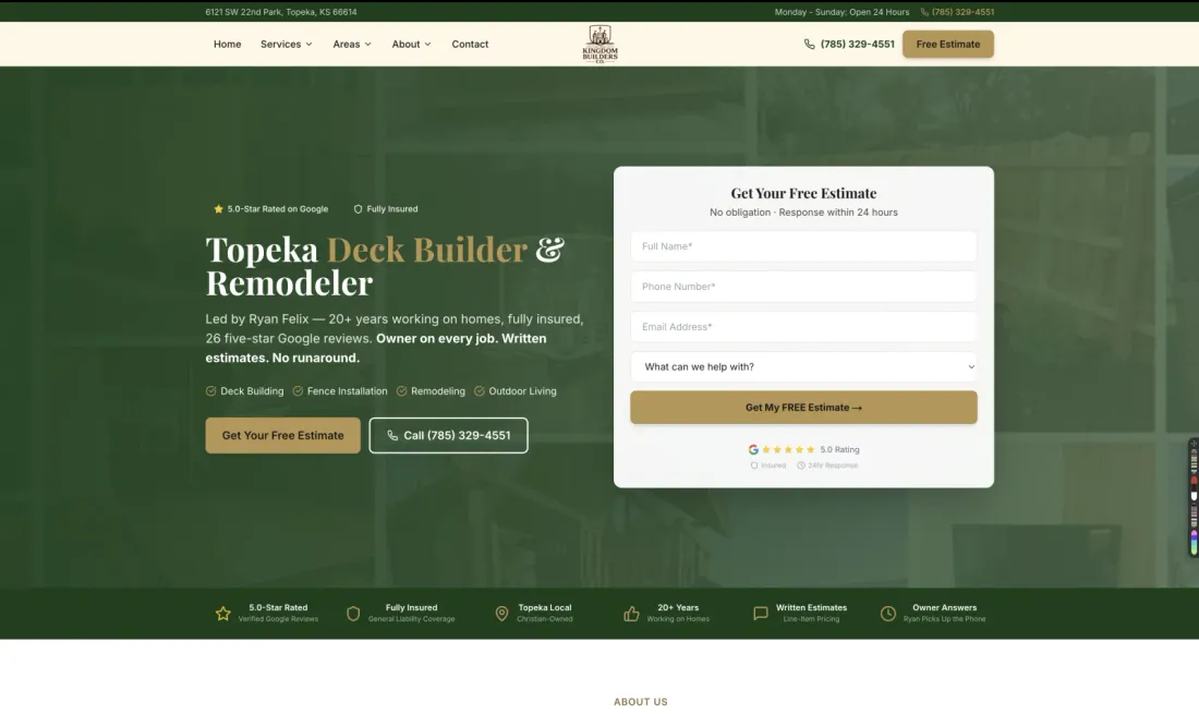 Kingdom Builders Co.. More in one month than all of last year